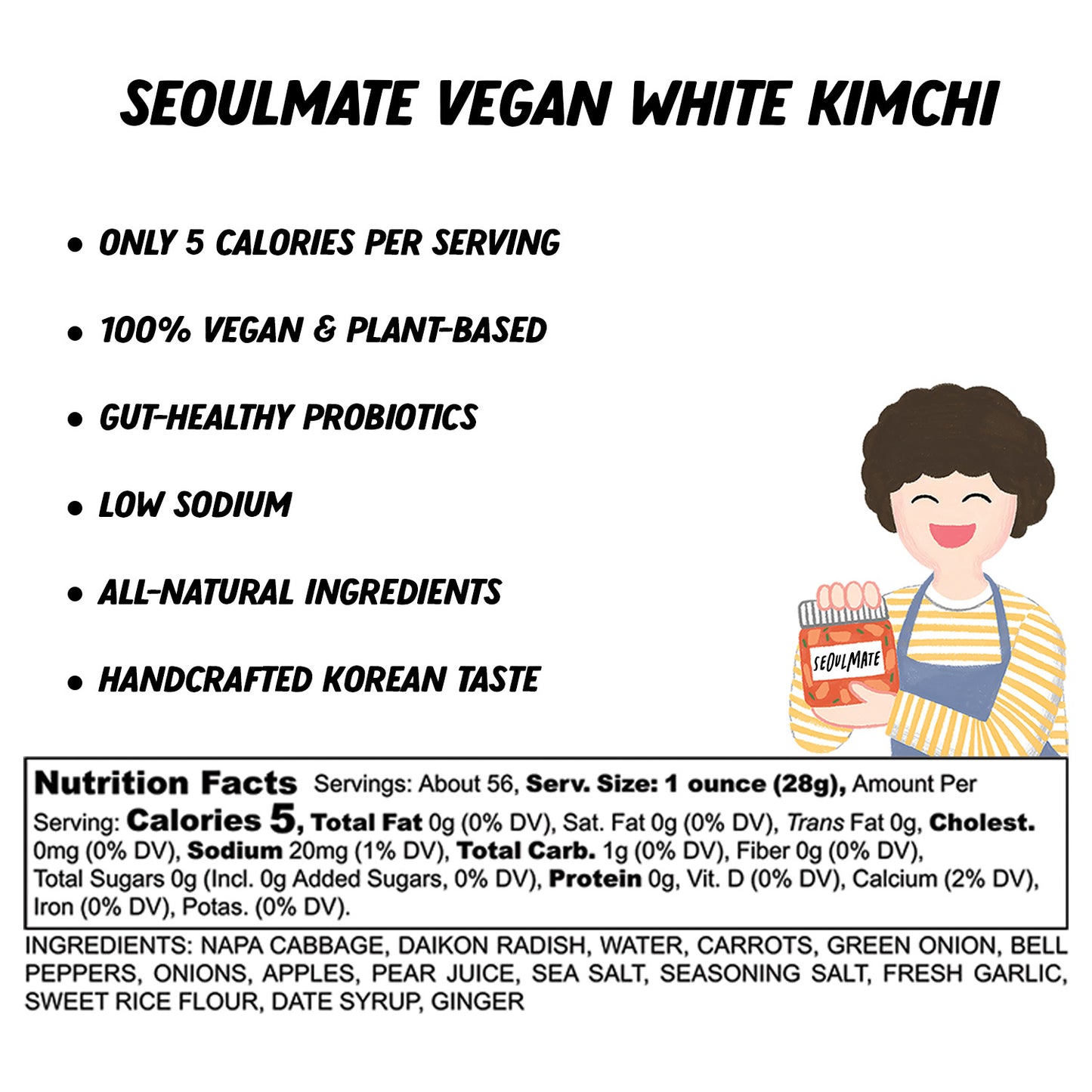 White Vegan Kimchi (3.5lb)